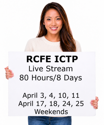 RCFE ICTP - Live Stream Webinar - April 3, 4, 10, 11, 17, 18, 24, 25, 2027