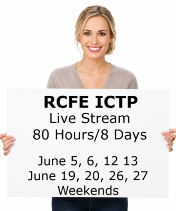 RCFE ICTP - Live Stream Webinar - June 5, 6, 12, 13, 19, 20, 26, 27, 2027